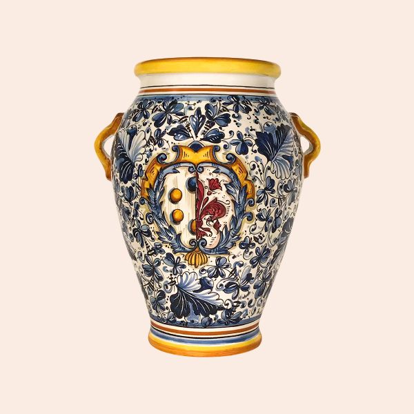 CB101A 50MG - Jar cm50 H Cafaggiolo blu  with lily/de medici